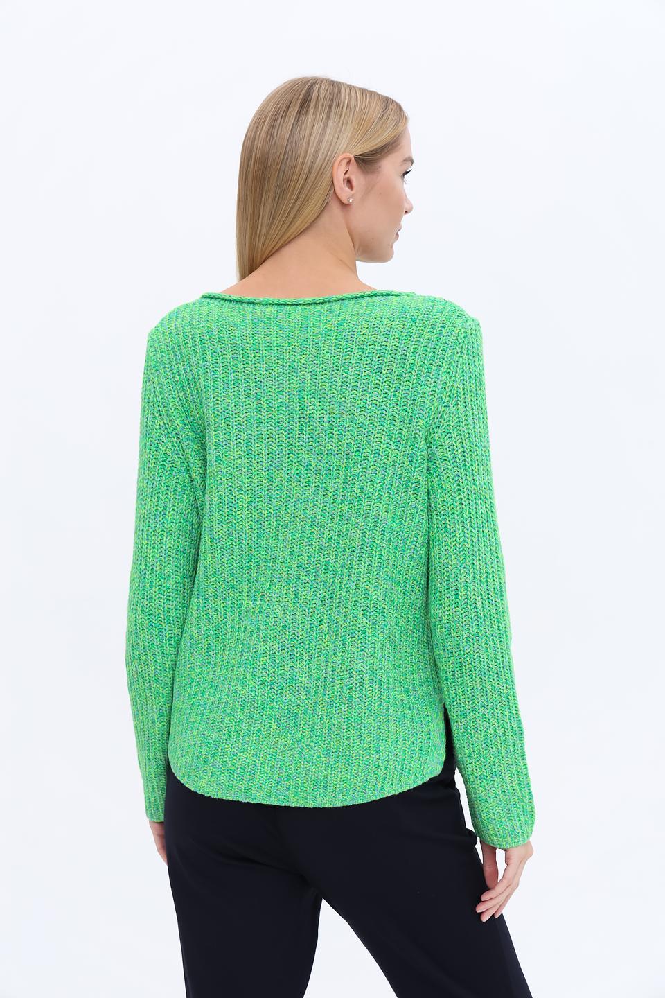 Пуловер Oui зелёный меланж