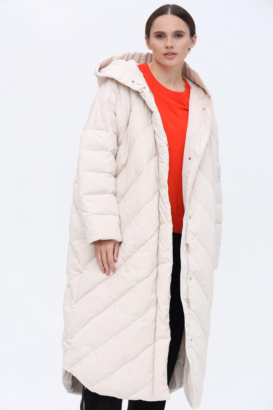 Пальто Marc Cain стеганое бежевое