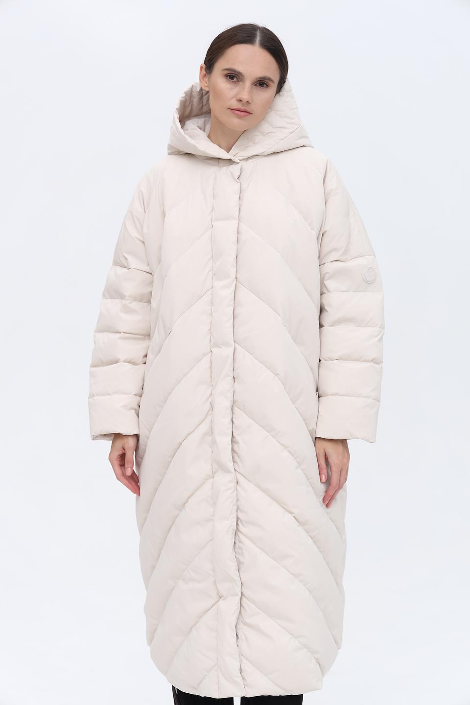 Пальто Marc Cain стеганое бежевое