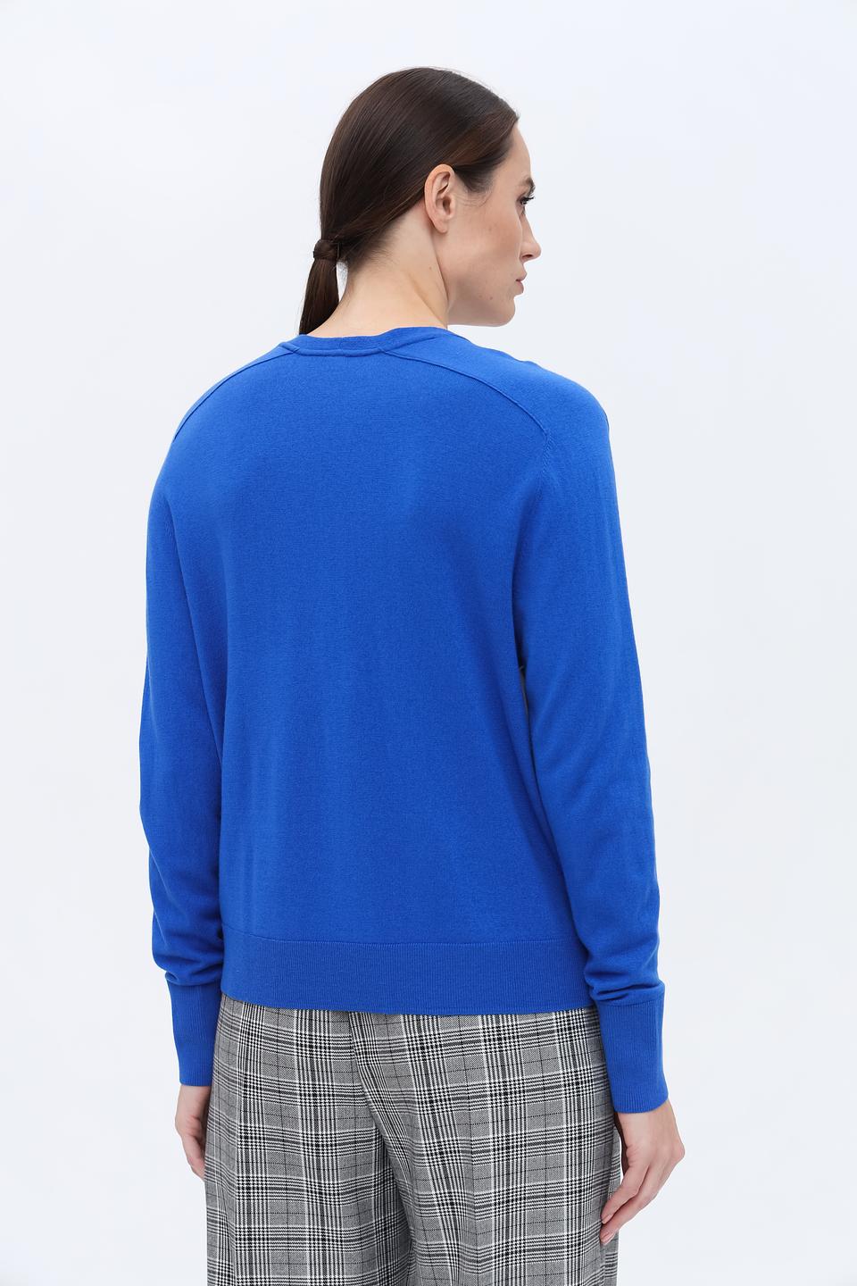 Пуловер Marc Cain V-образный вырез синий