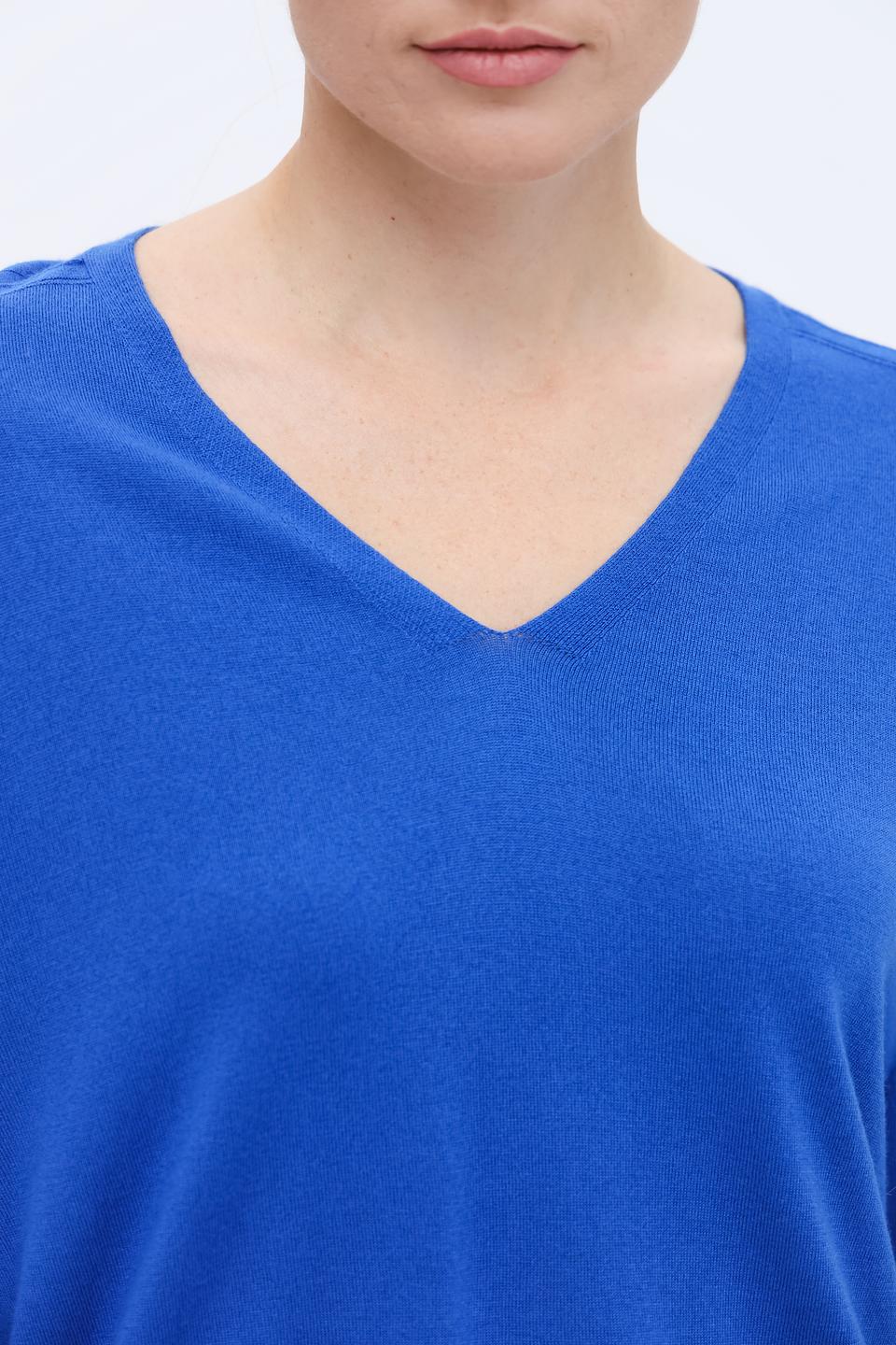 Пуловер Marc Cain V-образный вырез синий