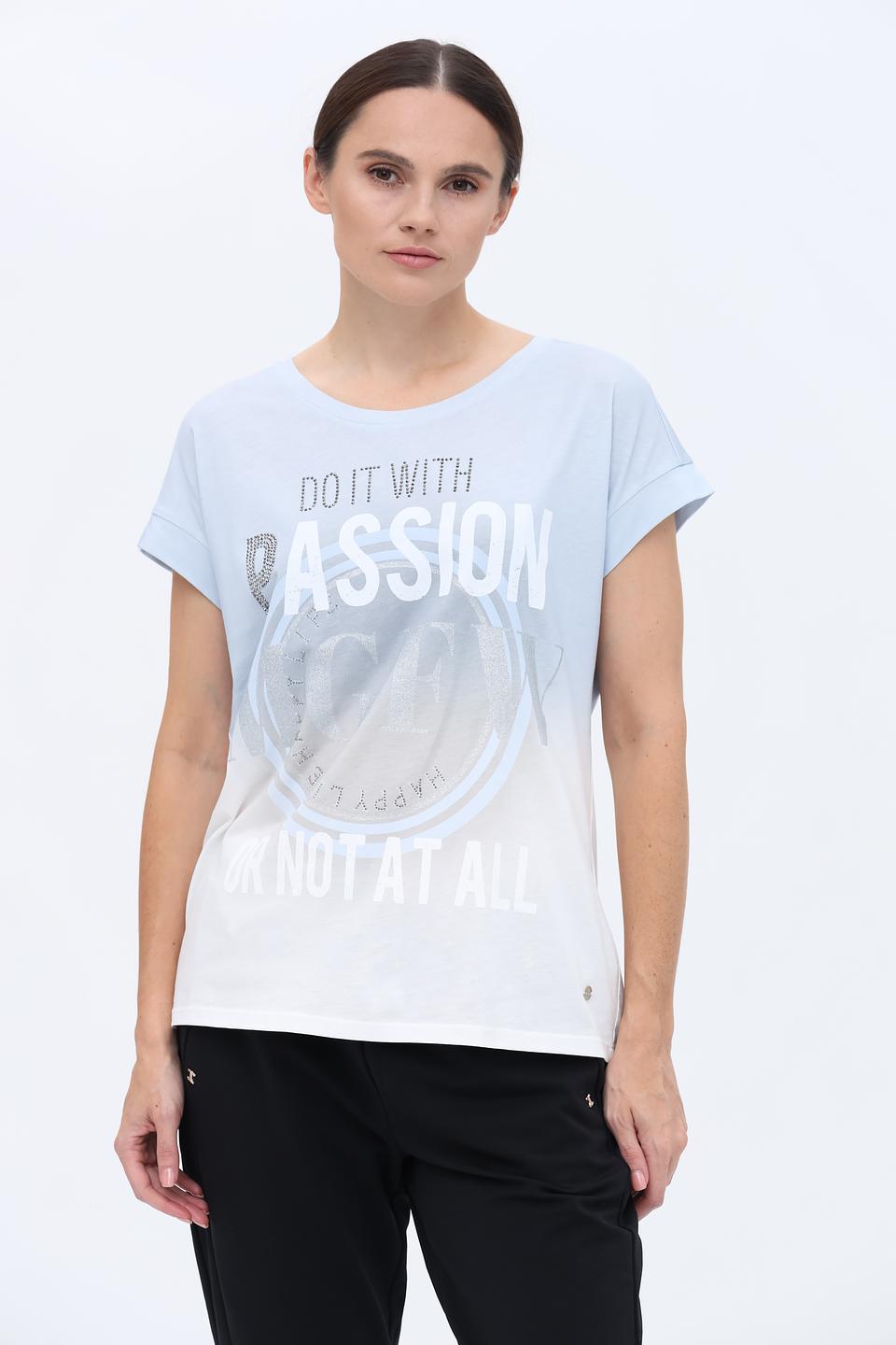 Футболка Monari с принтом голубой