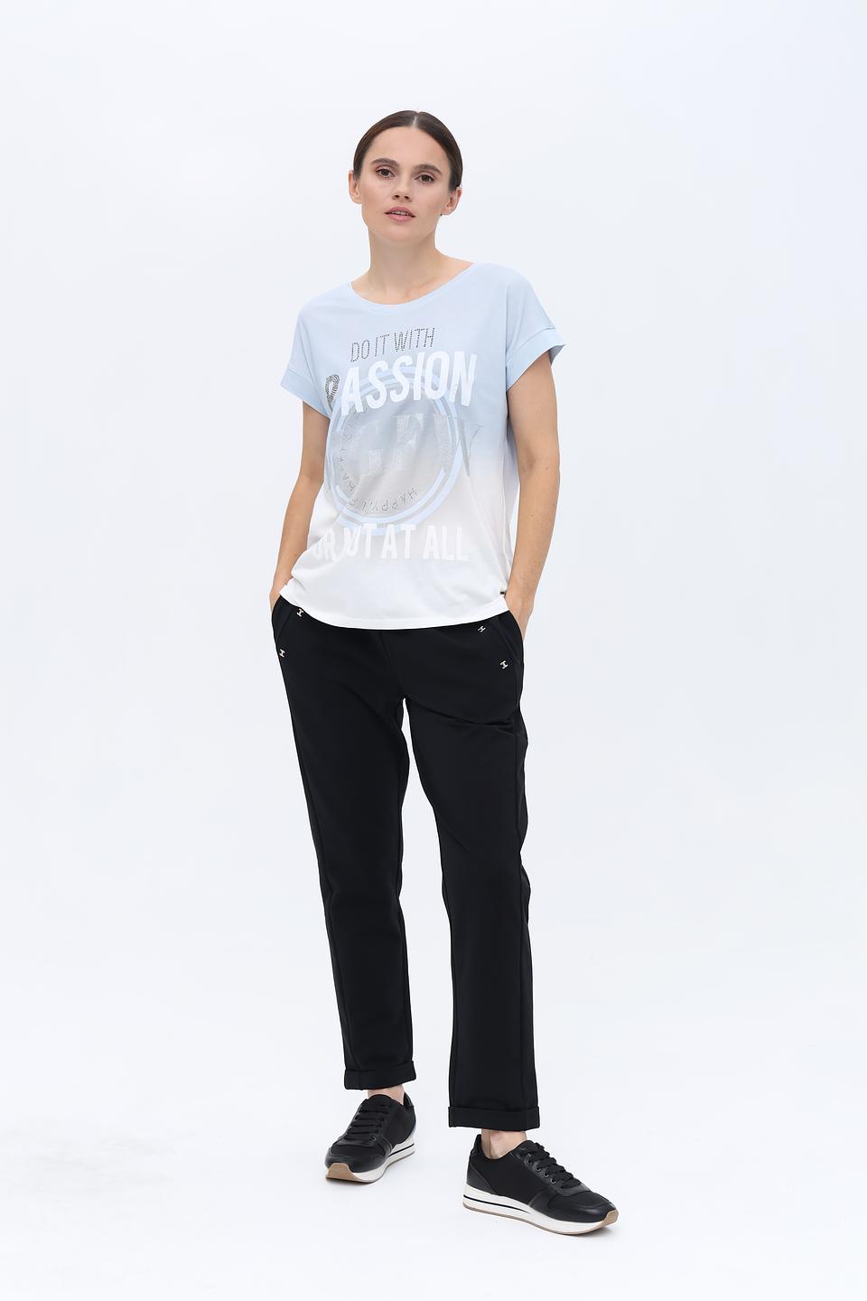 Футболка Monari с принтом голубой