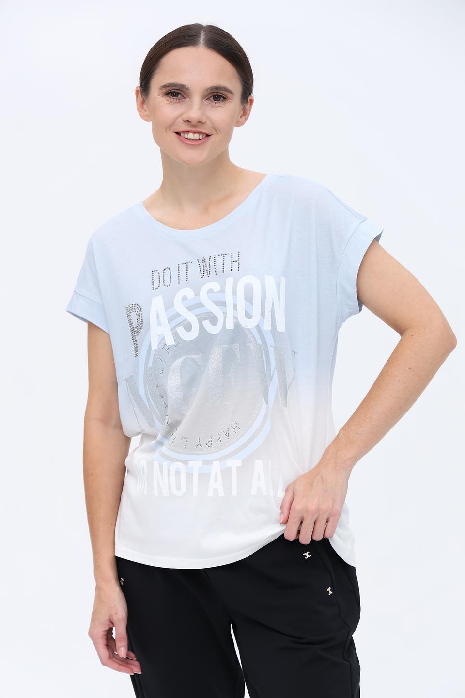 Футболка Monari с принтом голубой