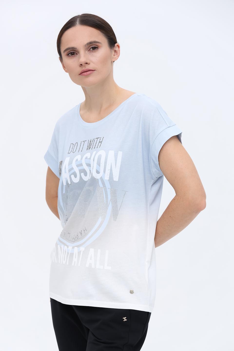 Футболка Monari с принтом голубой