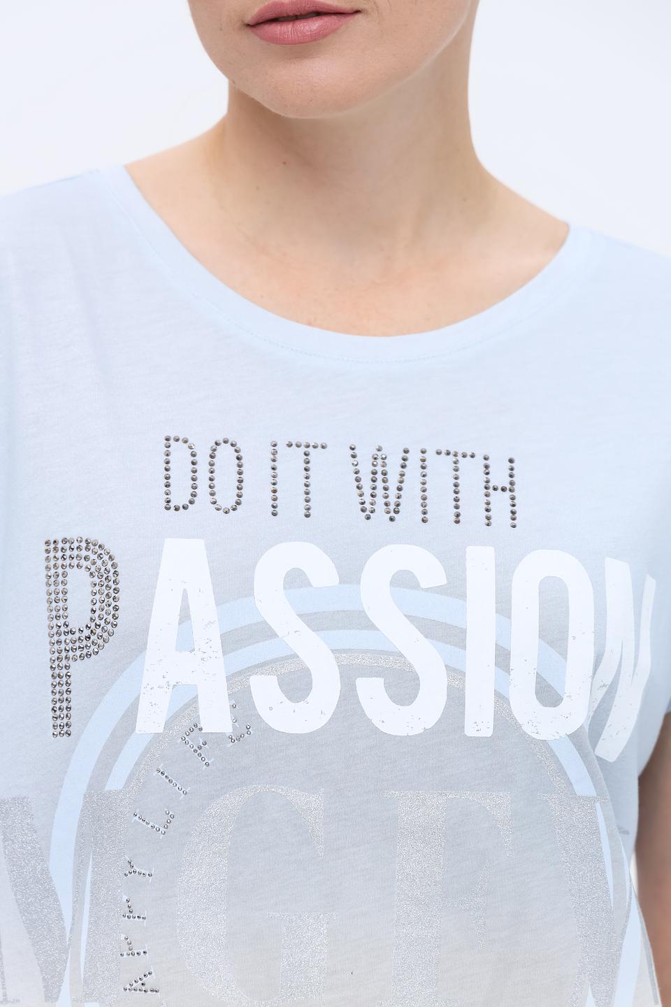 Футболка Monari с принтом голубой