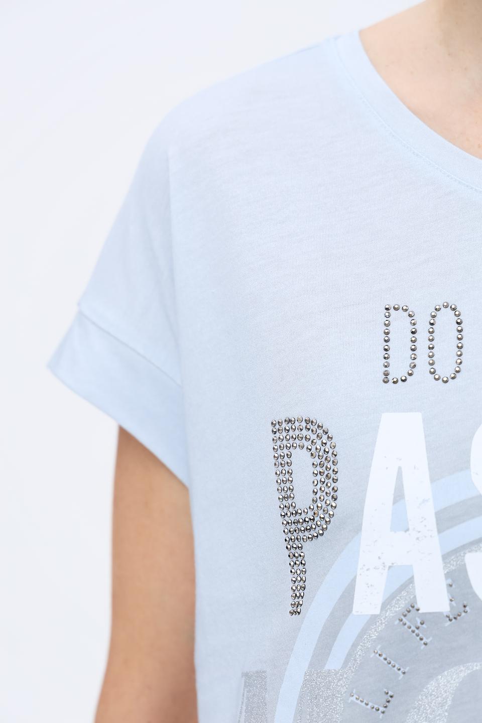 Футболка Monari с принтом голубой