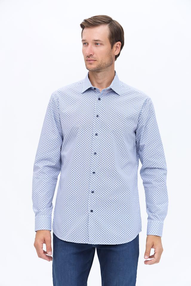 Рубашка Seidensticker с принтом голубой