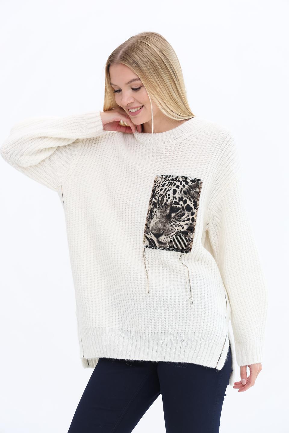Пуловер Marc Cain с принтом леопарда