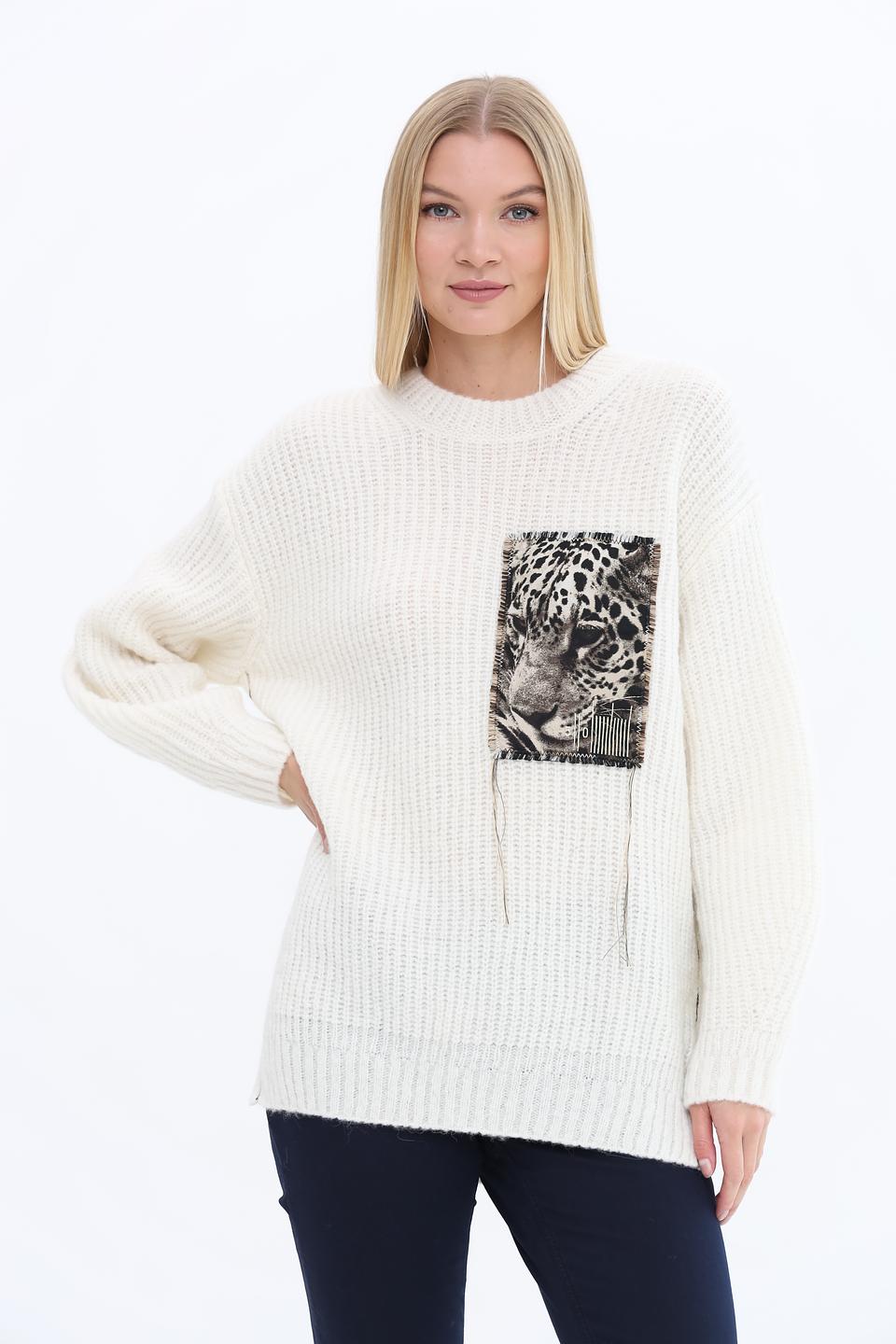 Пуловер Marc Cain с принтом леопарда