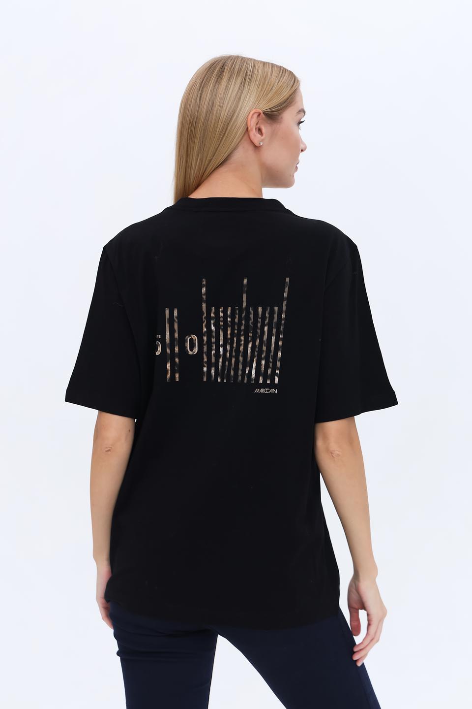 Футболка Marc Cain Collections чёрная с принтом