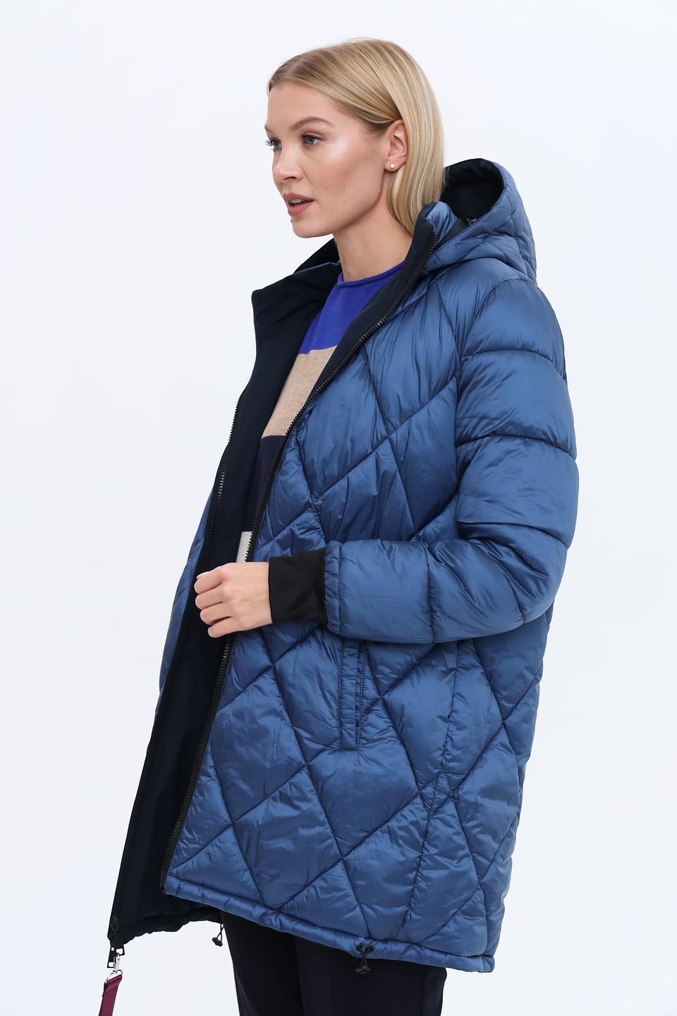 Пальто Lebek стеганое тёмно-синее