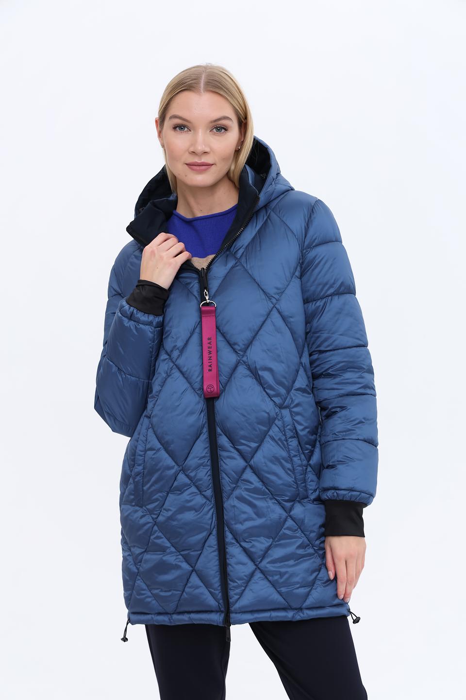 Пальто Lebek стеганое тёмно-синее