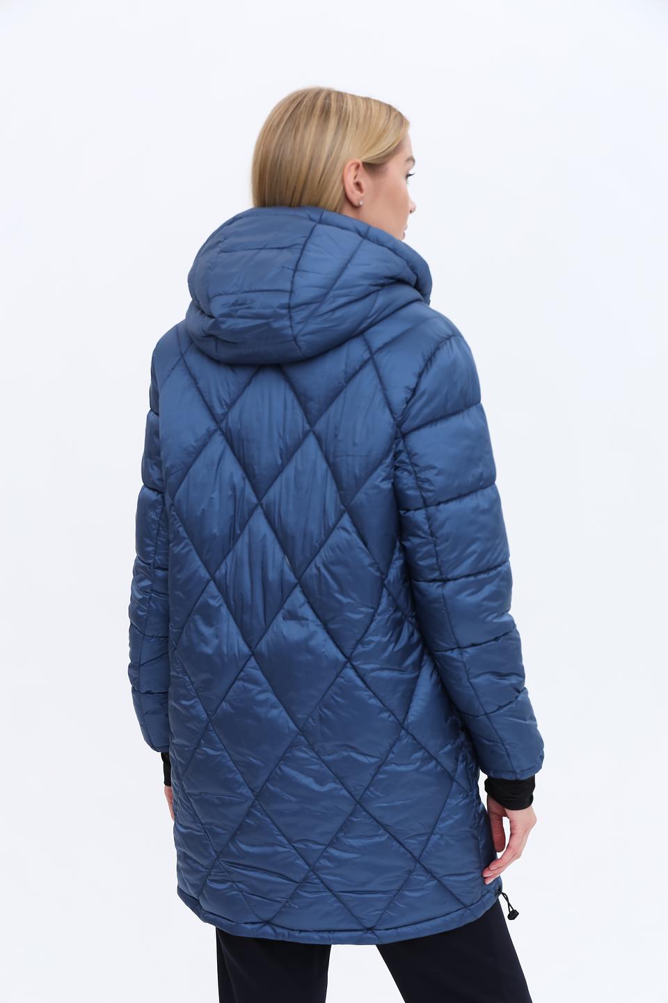 Пальто Lebek стеганое тёмно-синее