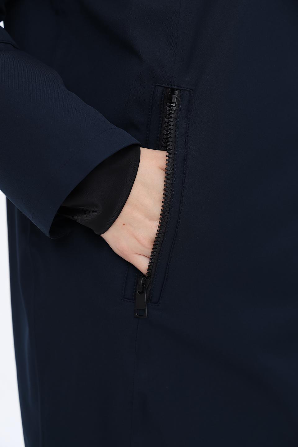 Пальто Lebek стеганое тёмно-синее