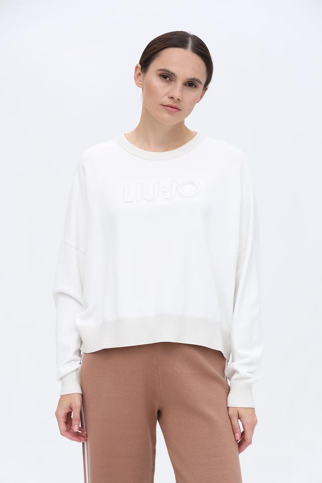 Джемпер Liu-Jo женский белый с логотипом