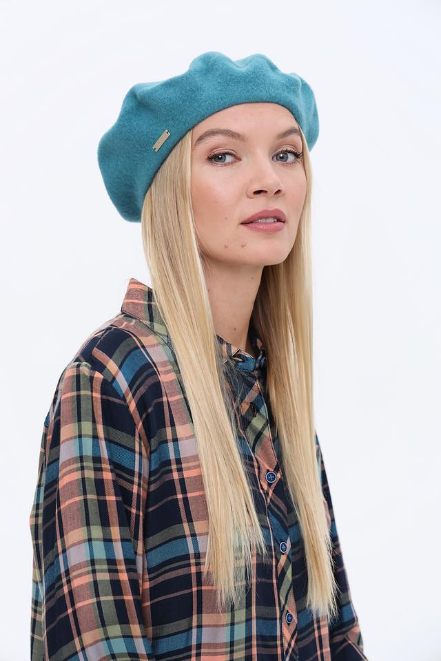 Берет Seeberger шерстяной бирюзовый