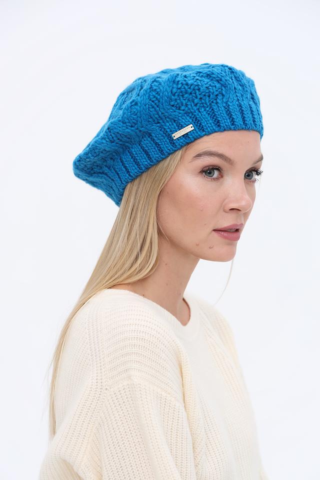 Берет Seeberger вязаный синий