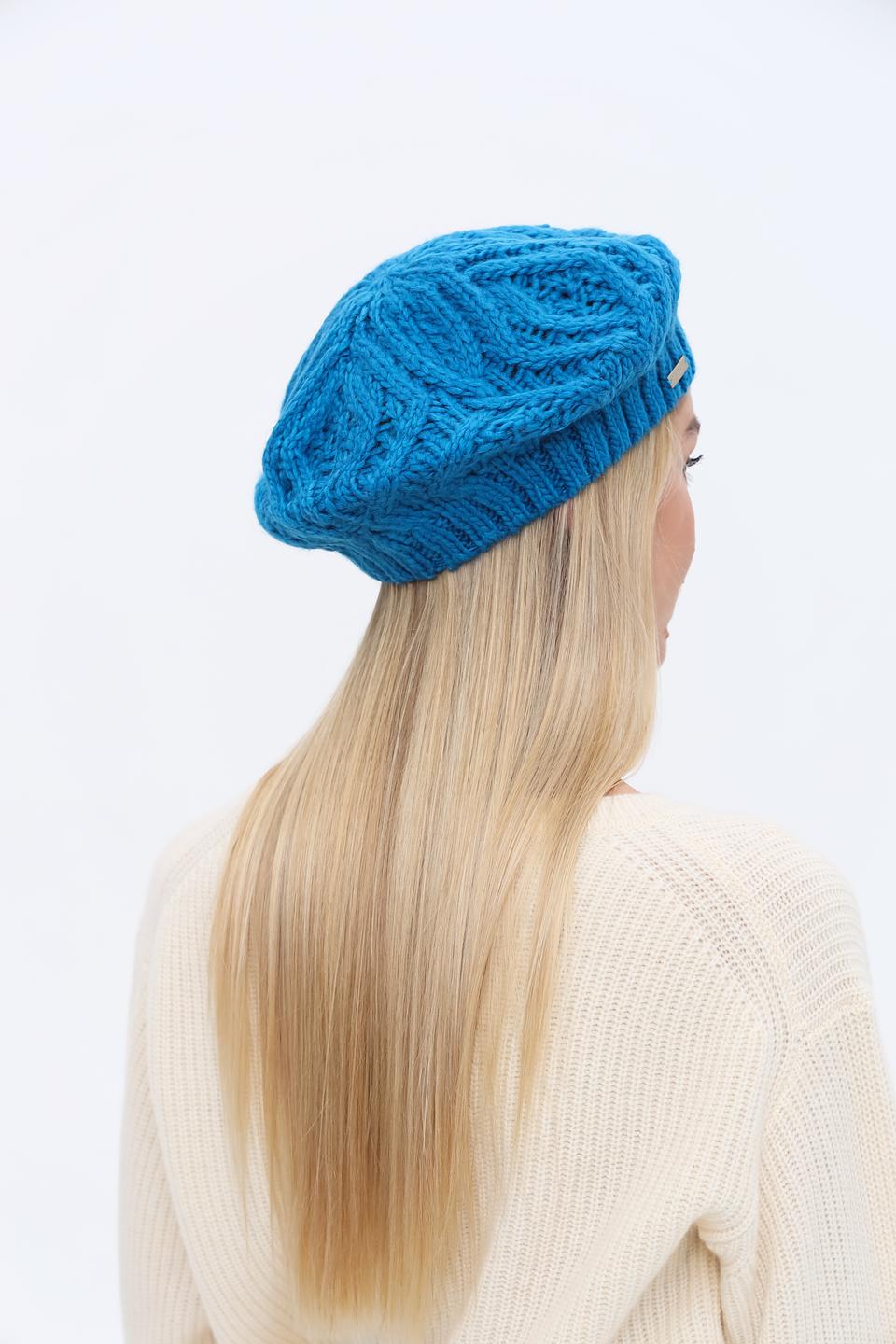 Берет Seeberger вязаный синий