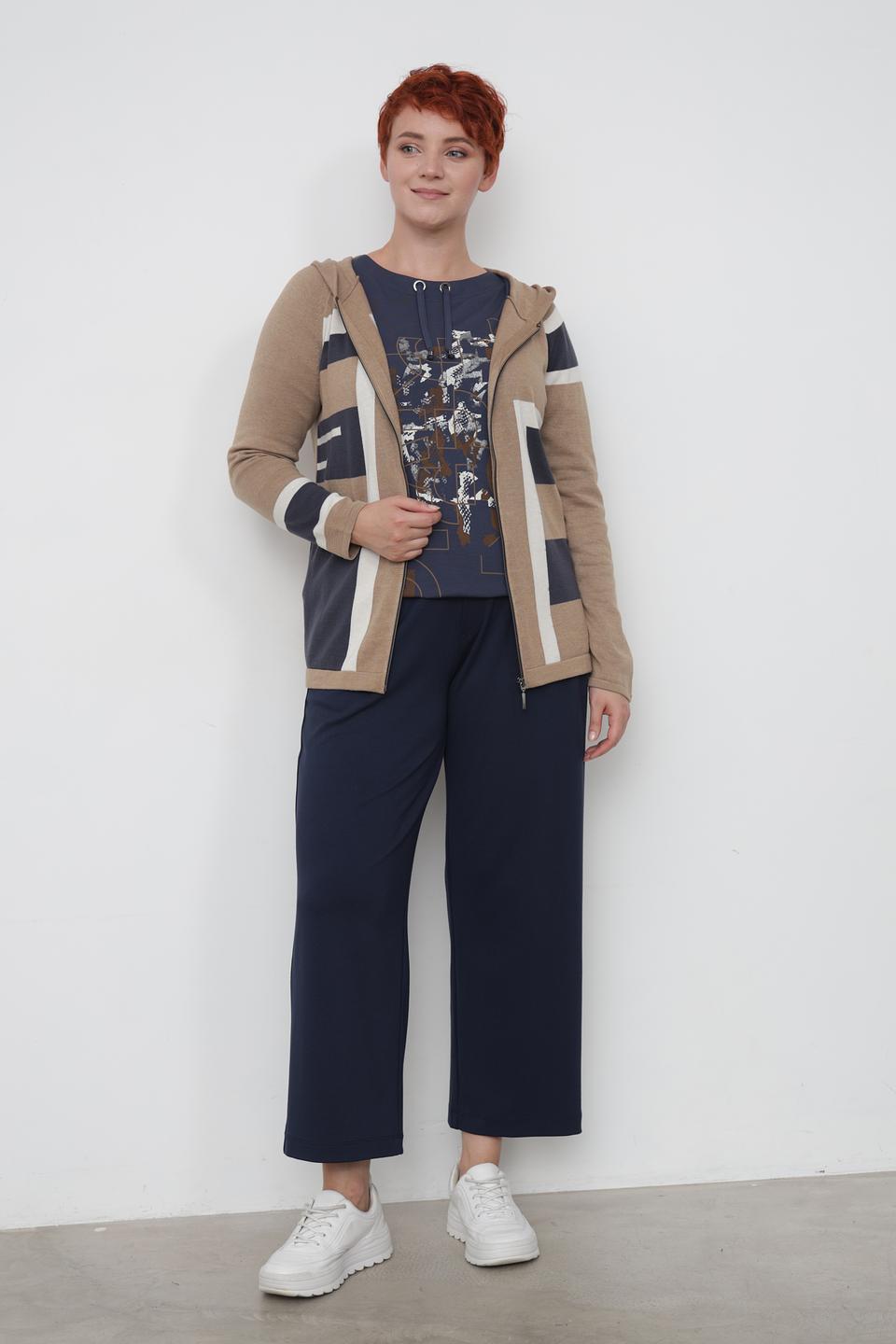 Жакет Lebek с полосками бежевый