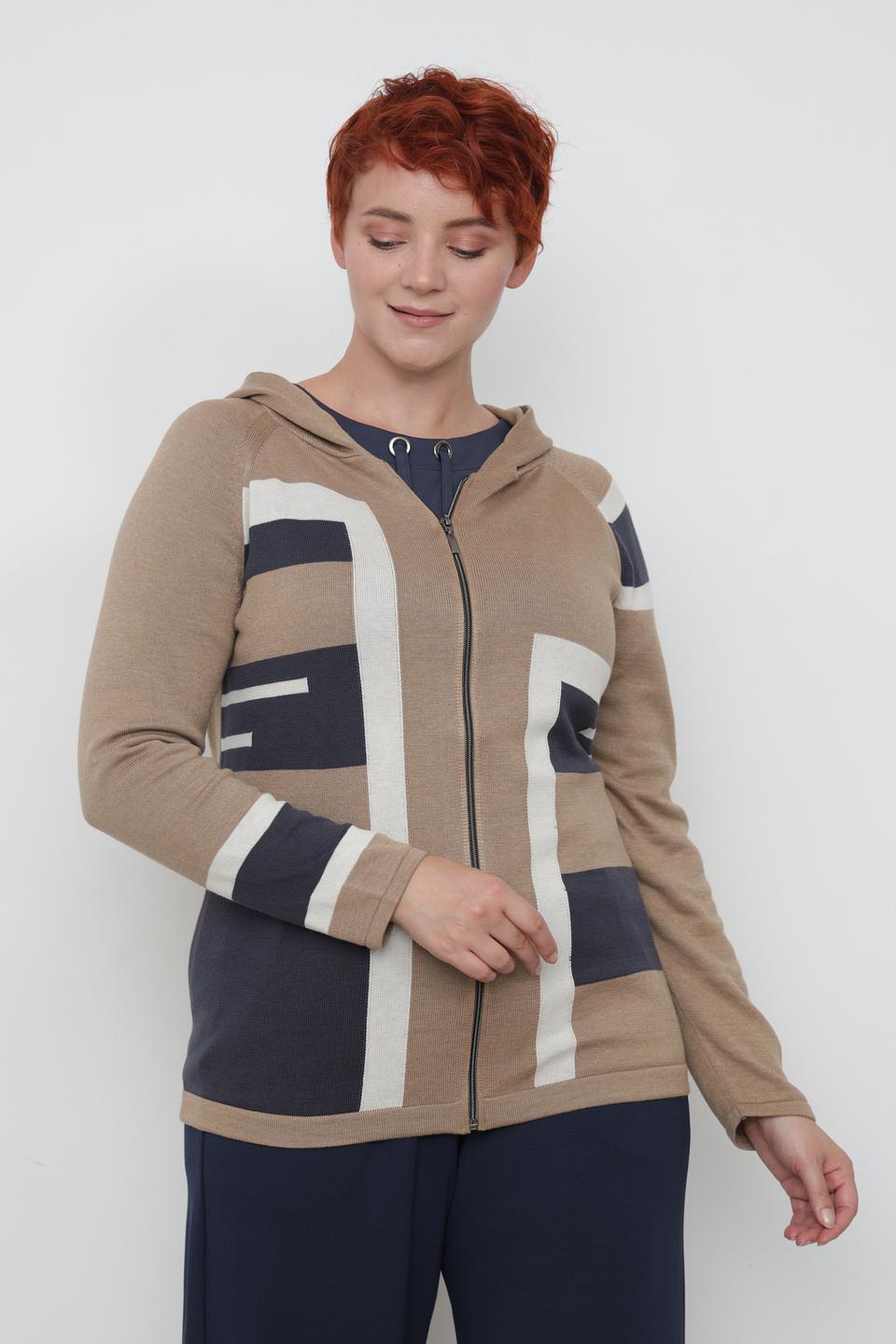 Жакет Lebek с полосками бежевый