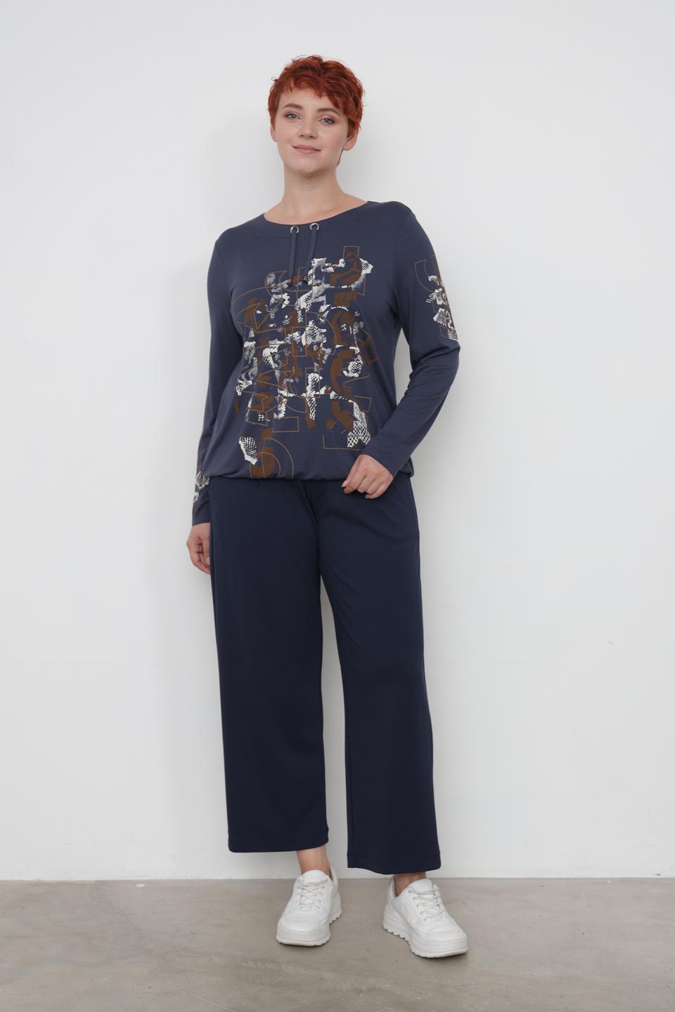 Лонгслив Lebek с принтом