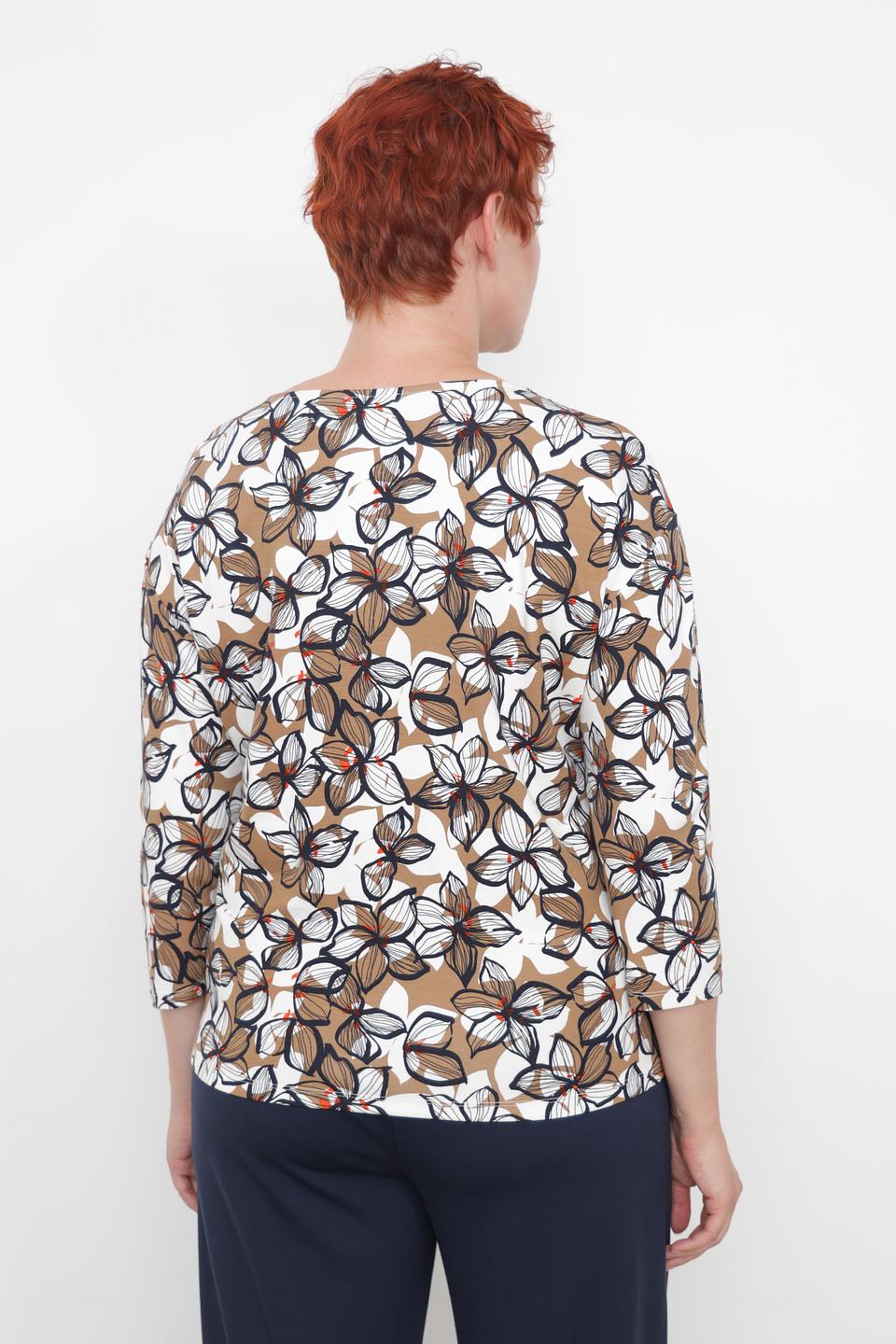 Лонгслив Lebek с цветочным принтом