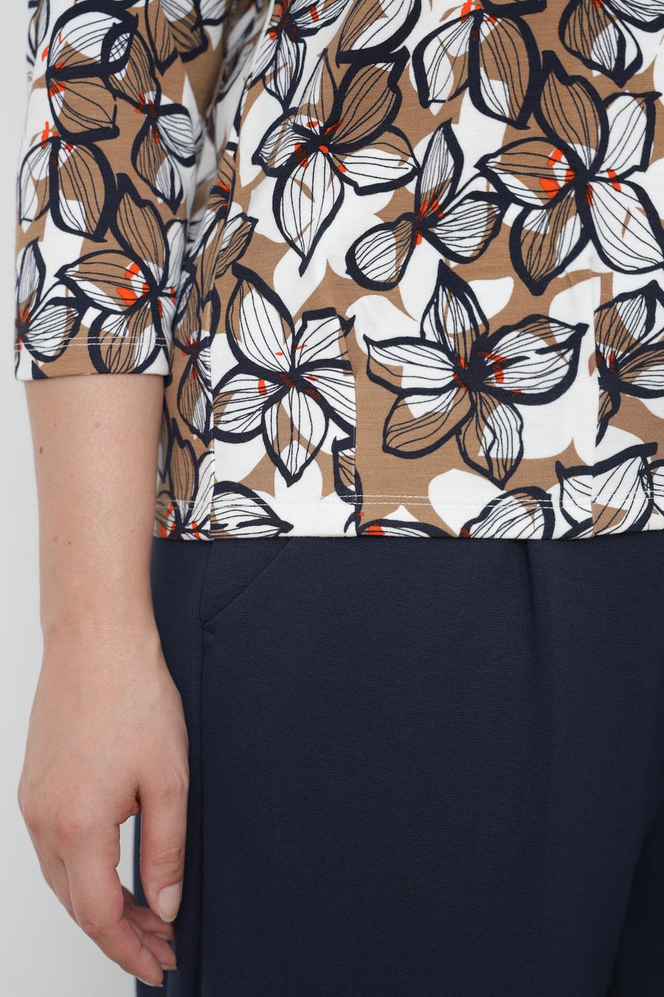 Лонгслив Lebek с цветочным принтом