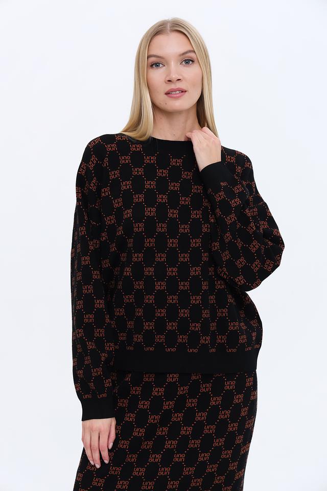 Пуловер UNQ женский с логотипом чёрный