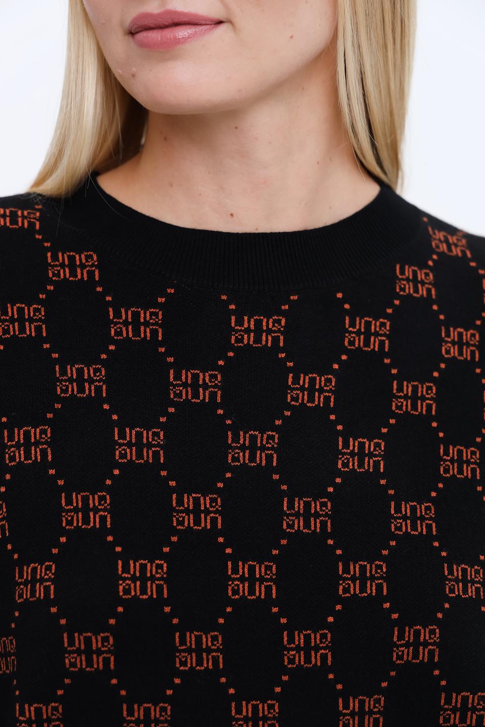 Пуловер UNQ женский с логотипом чёрный