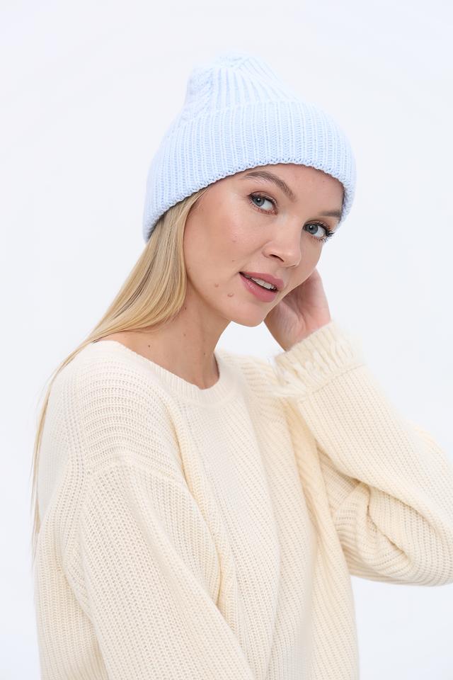 Шапка Adel вязаная голубая