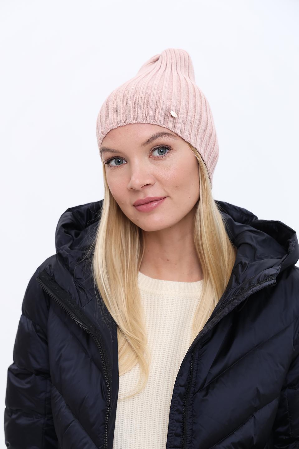 Шапка Adel вязаная пудровая