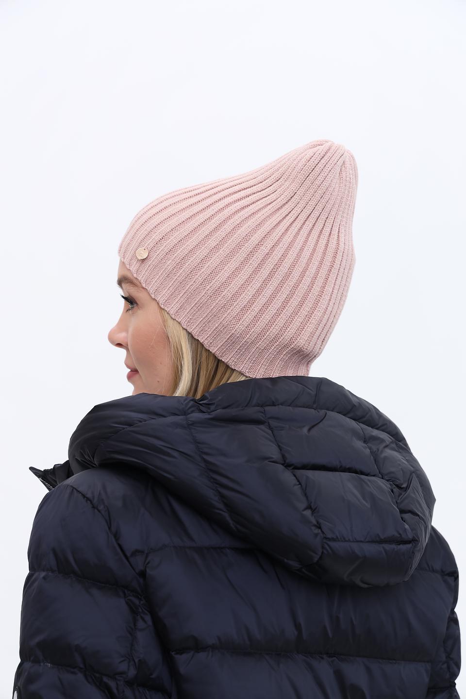 Шапка Adel вязаная пудровая