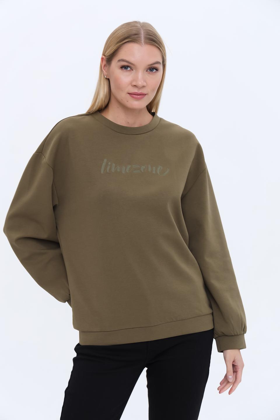 Пуловер Time Zone оверсайз хаки