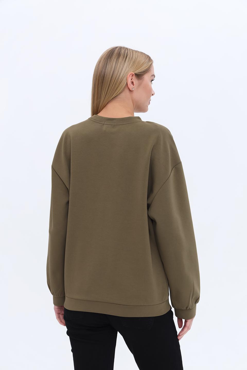 Пуловер Time Zone оверсайз хаки