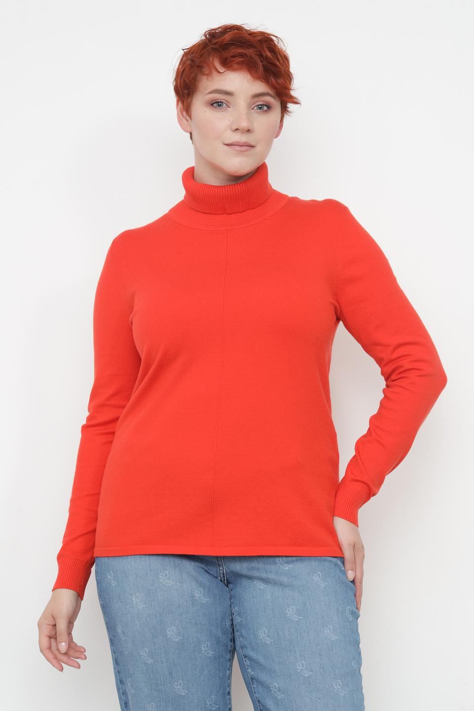 Пуловер Lebek с горлом красный