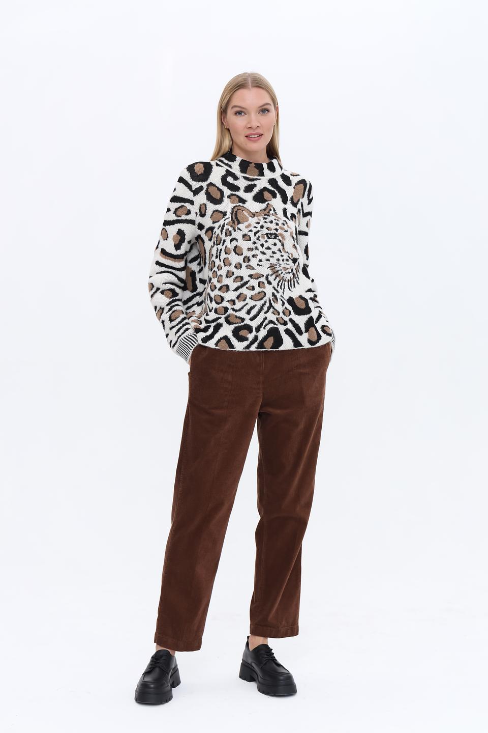 Брюки вельветовые Oui коричневые