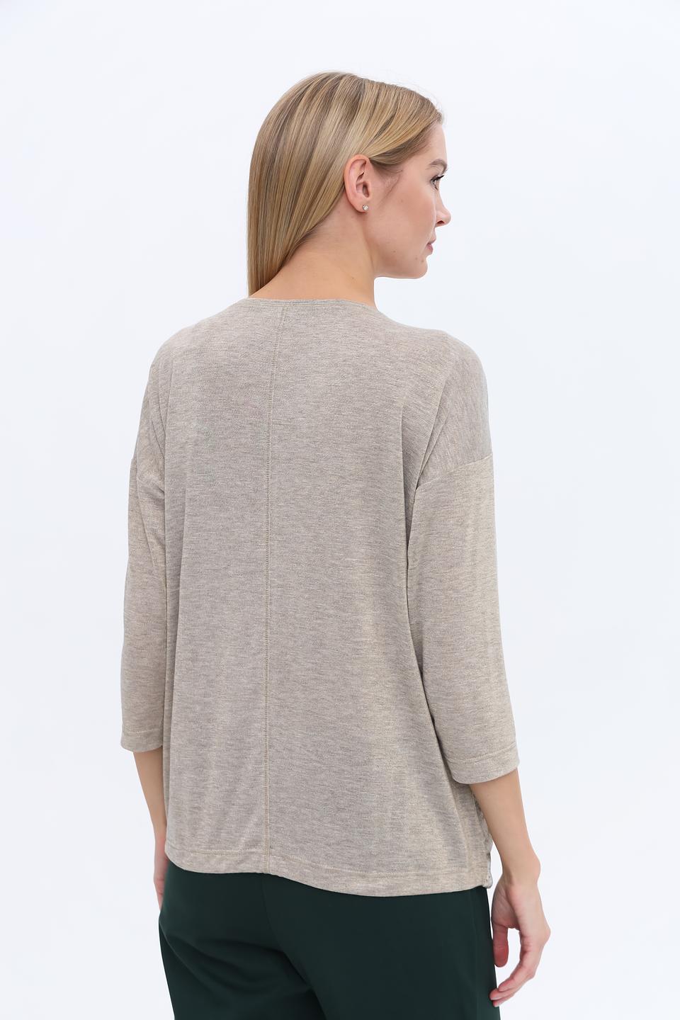 Блуза Bianca с принтом бежевая