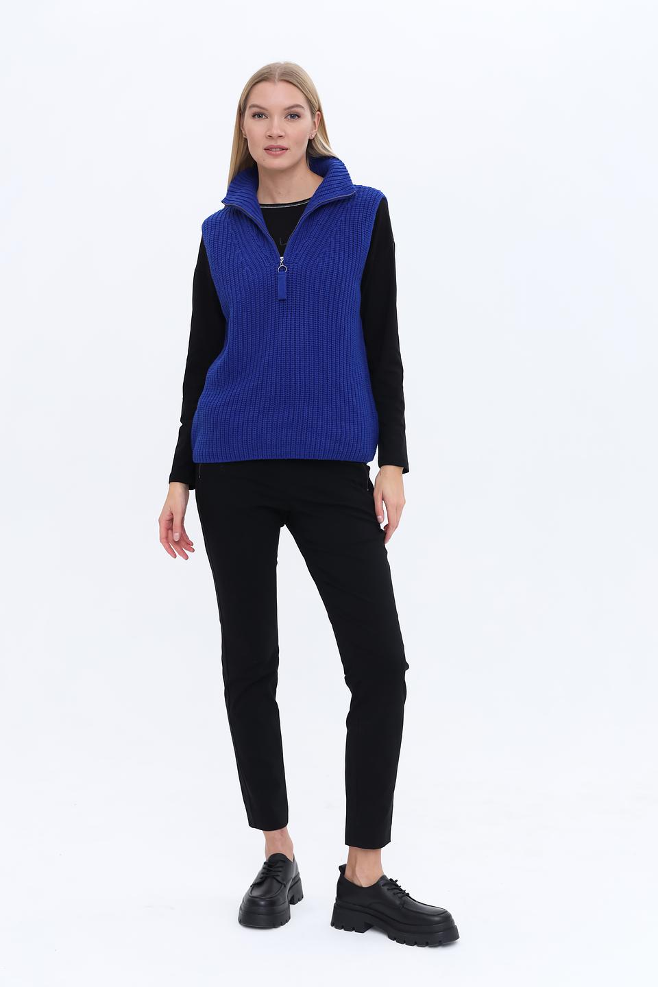 Жилет Oui вязаный синий