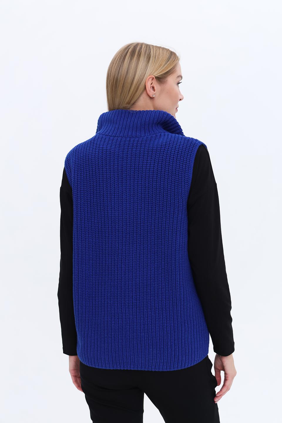 Жилет Oui вязаный синий