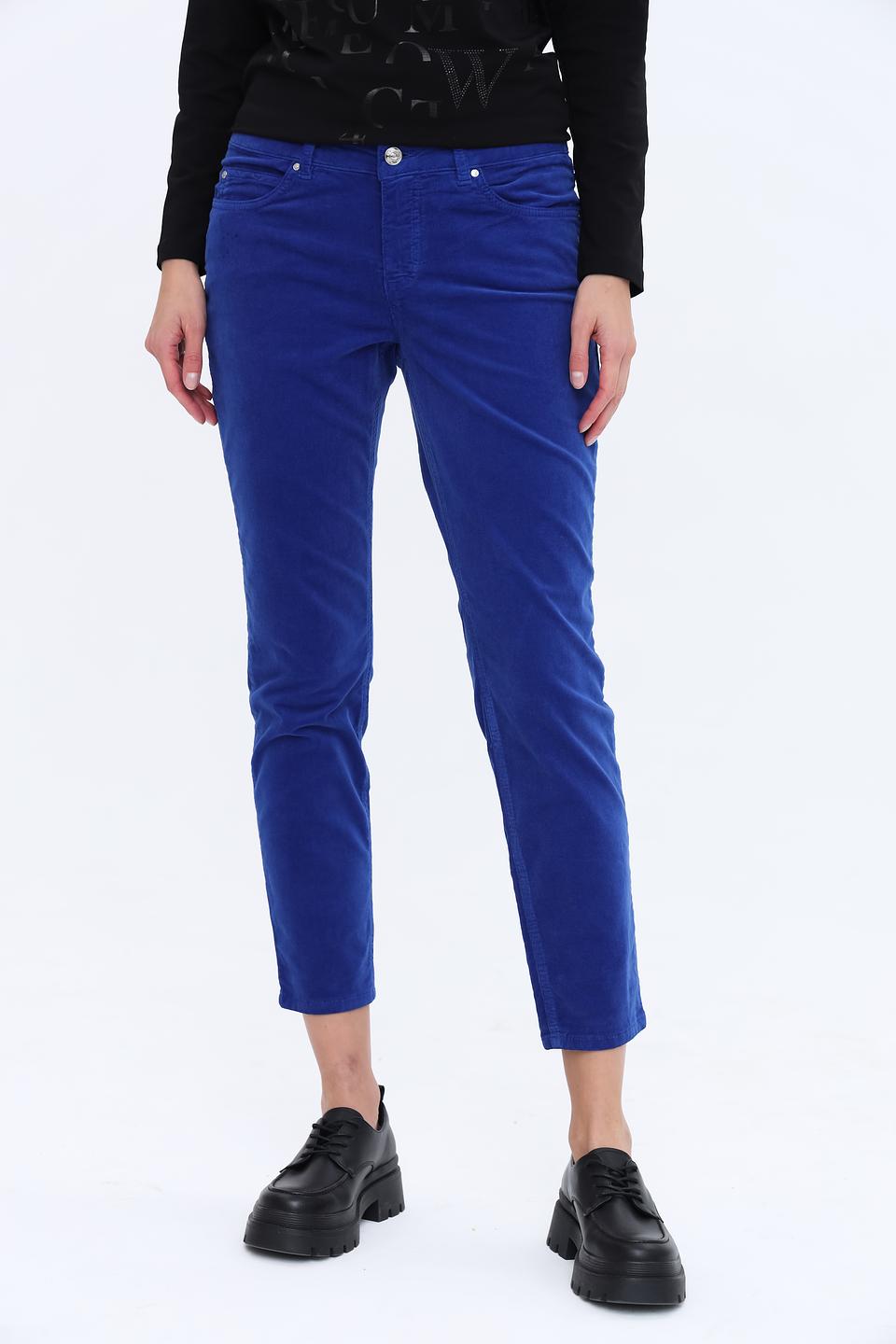 Брюки вельветовые Oui синие