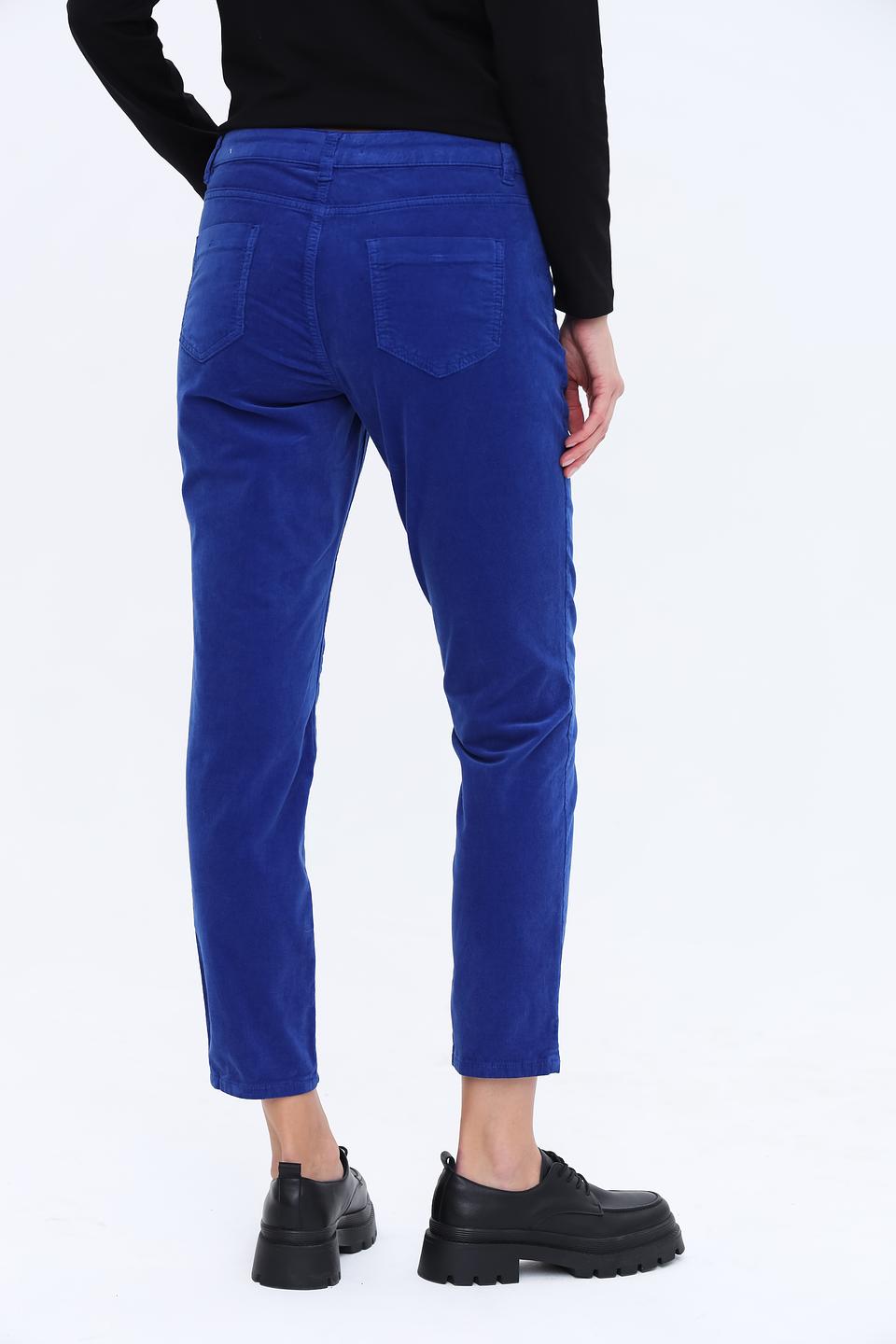Брюки вельветовые Oui синие