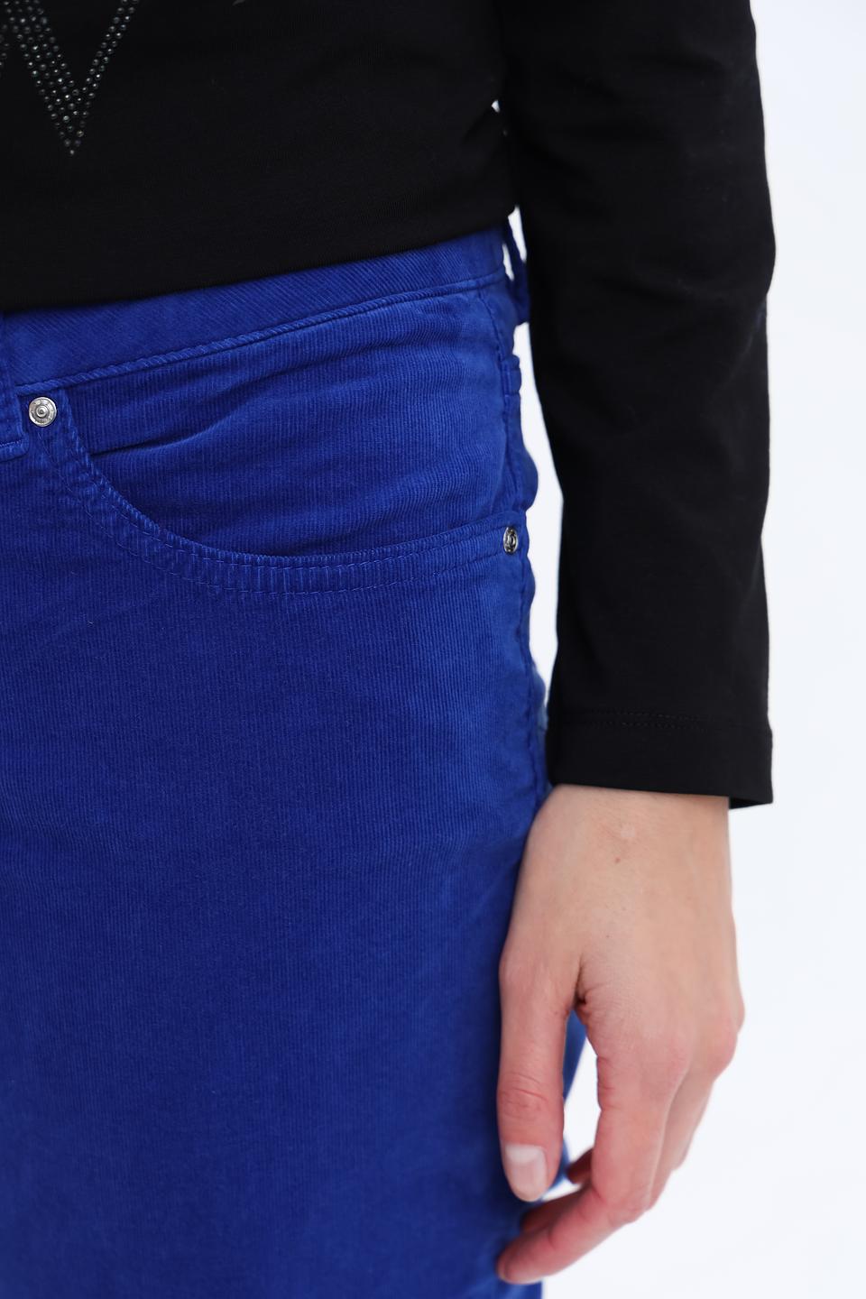Брюки вельветовые Oui синие
