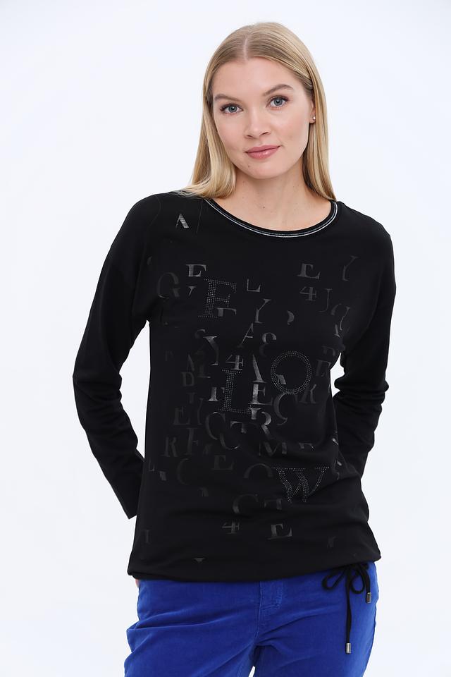 Лонгслив Bianca с принтом чёрный