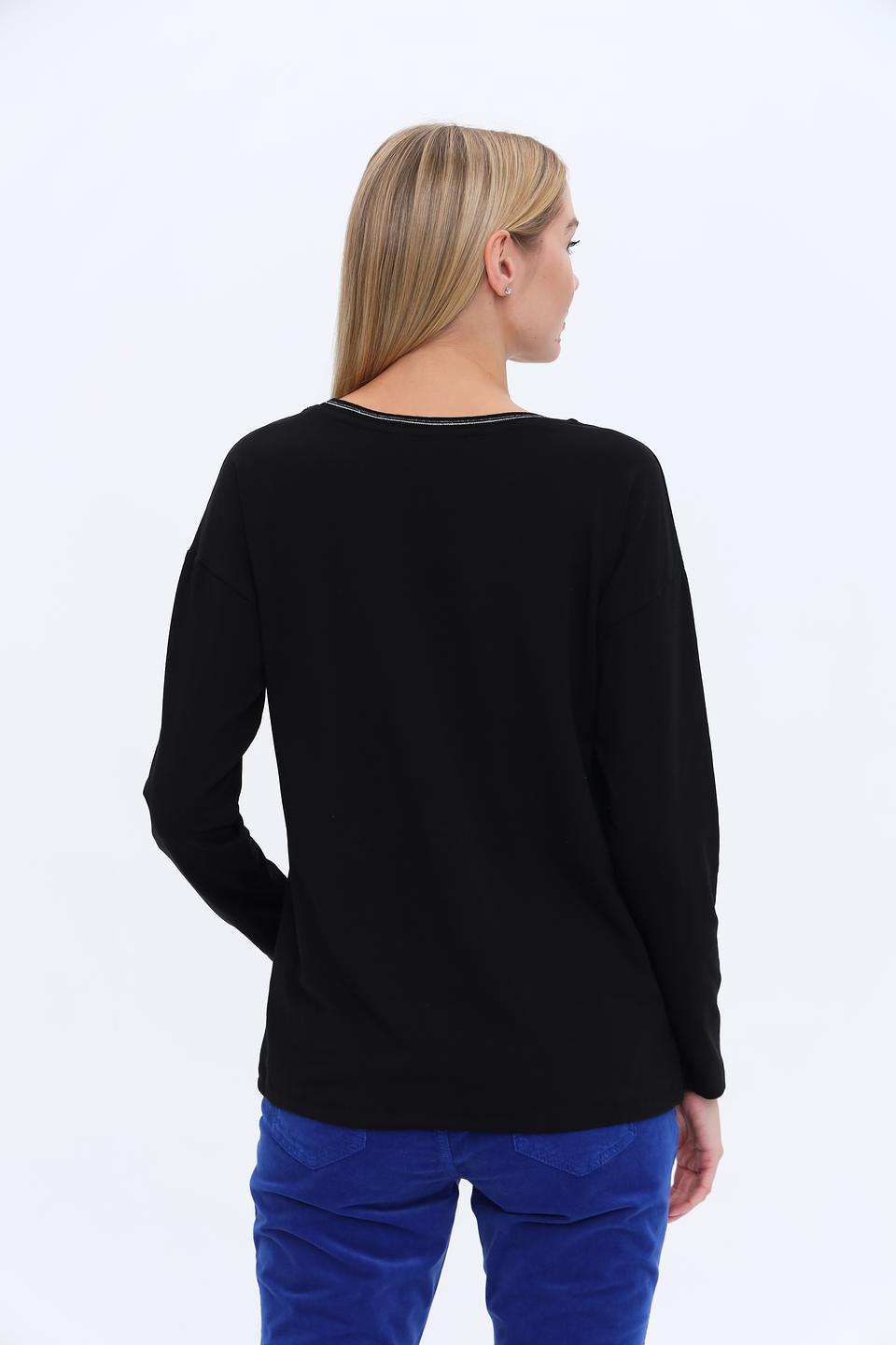 Лонгслив Bianca с принтом чёрный