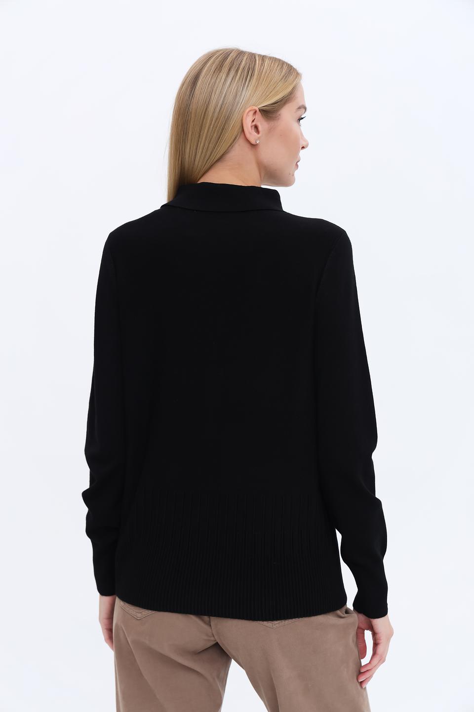 Пуловер Bianca чёрный с горлом