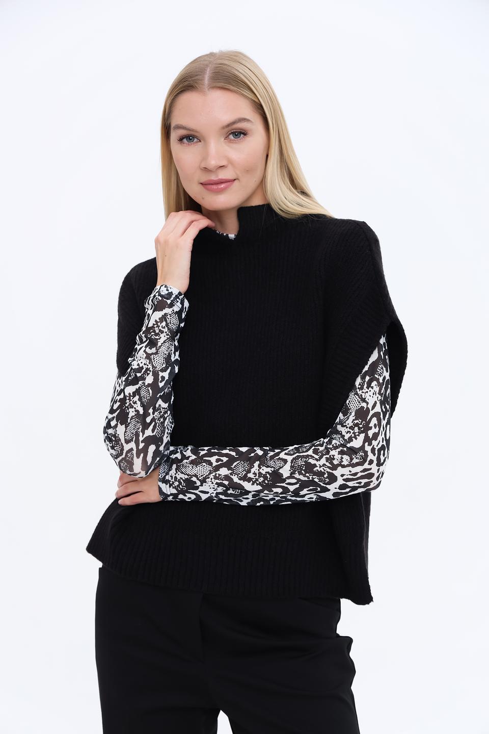 Жилет Monari чёрный вязаный