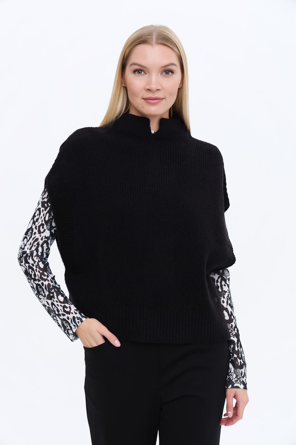 Жилет Monari чёрный вязаный