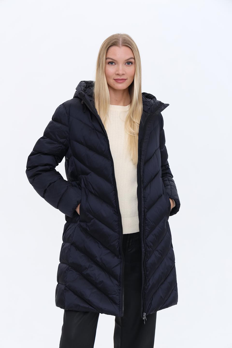 Пальто Marc Cain стеганое тёмно-синее
