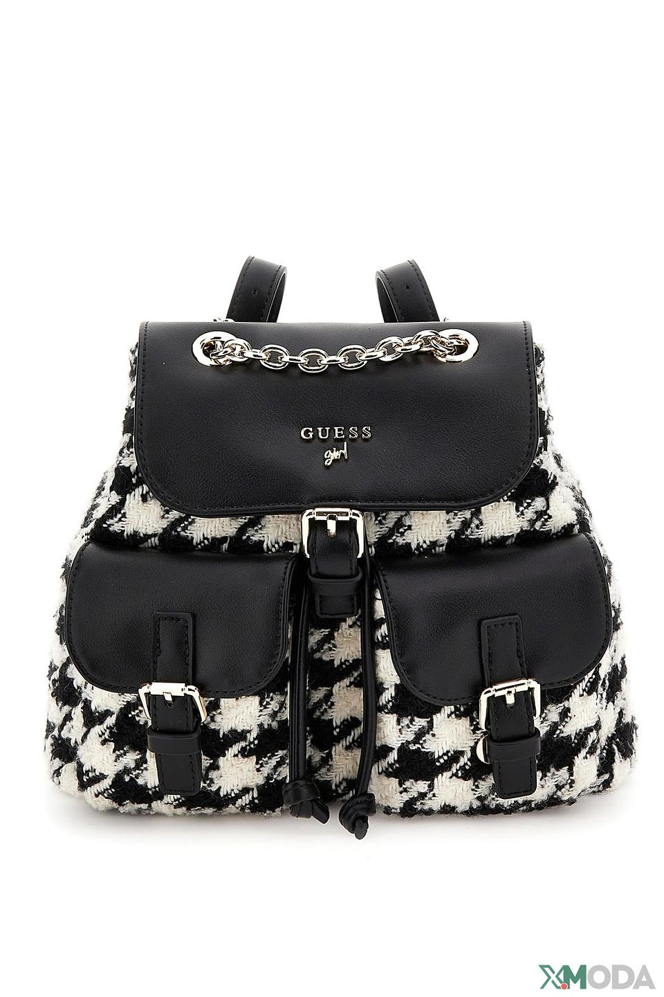 Рюкзак Guess клетка чёрно-белый